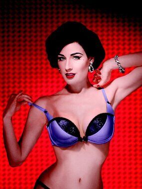 NWT | Dita Von Teese | WonderBra | Party Edition | 34B | Lilac & Black | Pin Up